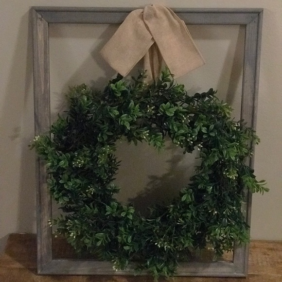 Wall Art Farmhouse Green Wreath Inside A Frame Poshmark